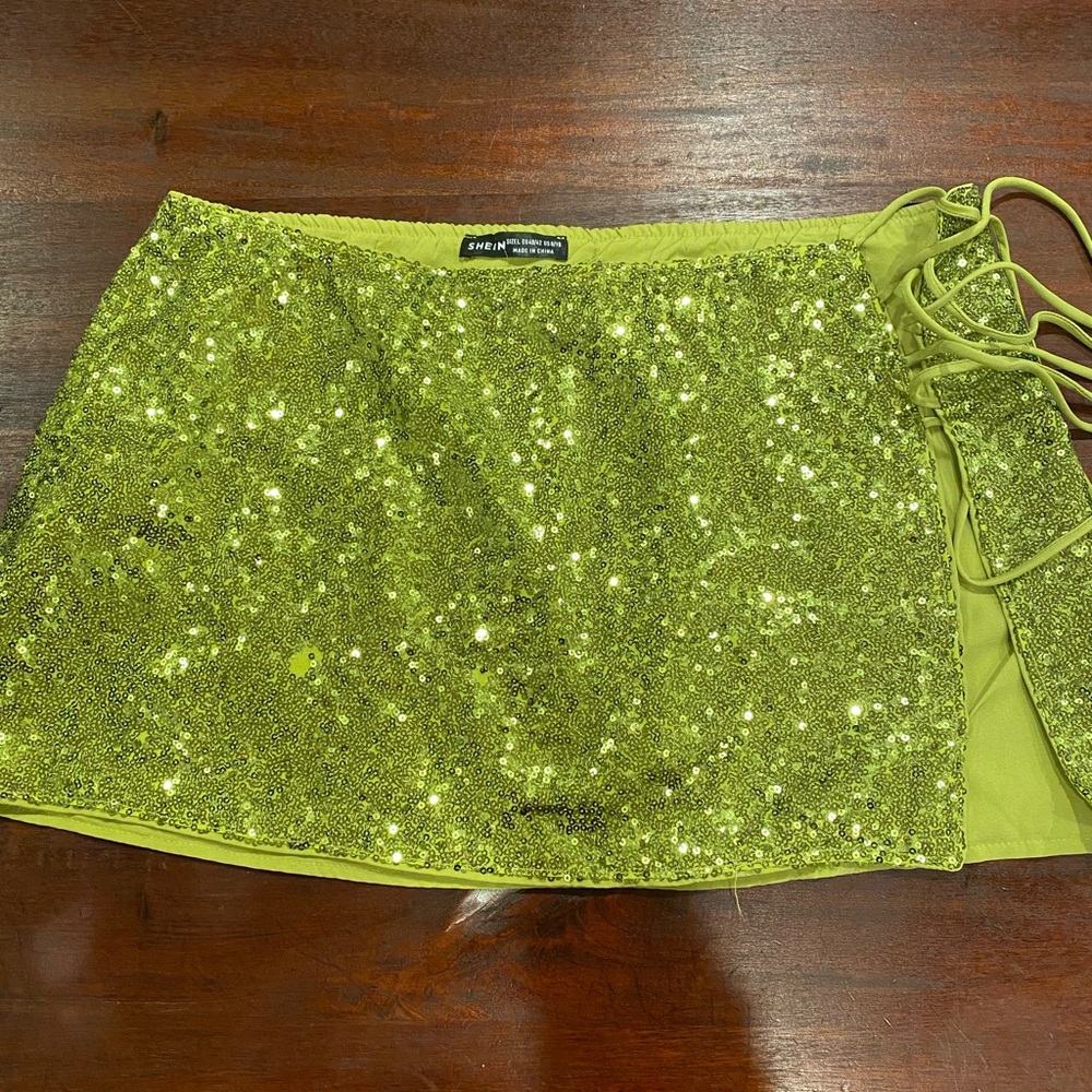 Sequin Mini Tie Skirt